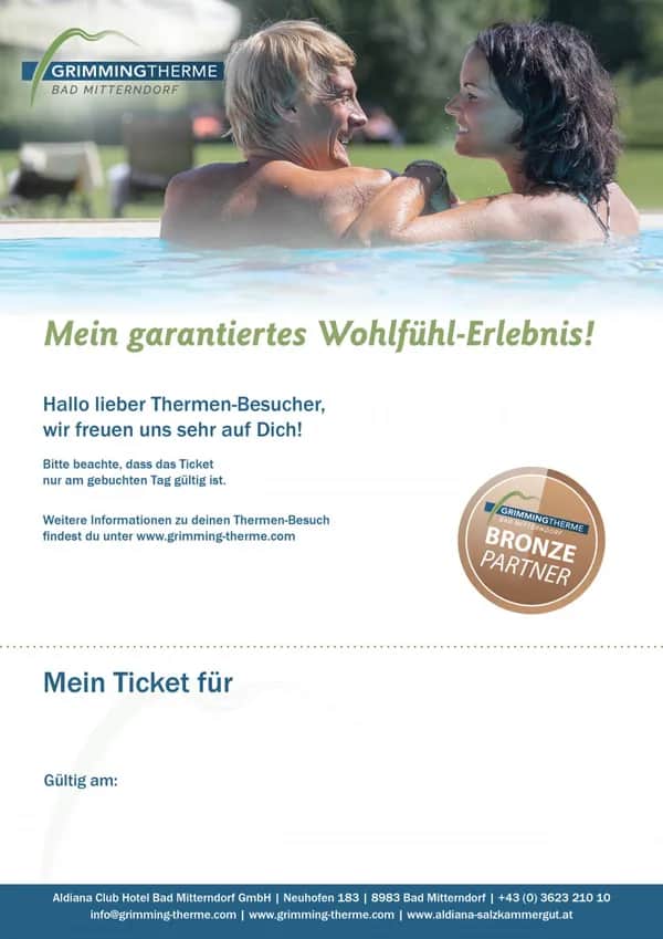Bronze - 4-Stunden-Karte Jugend, Senioren, Studenten, Behinderte mit Sauna